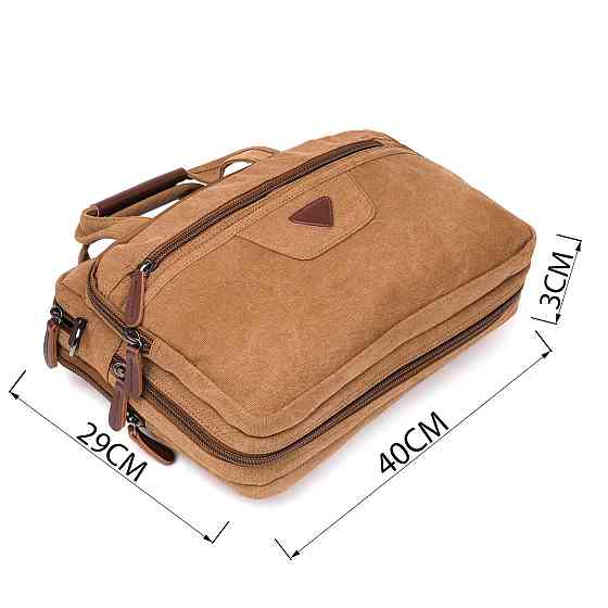Сумка текстильная для ноутбука на два отделения Vintage 20178 Коричневая Киев