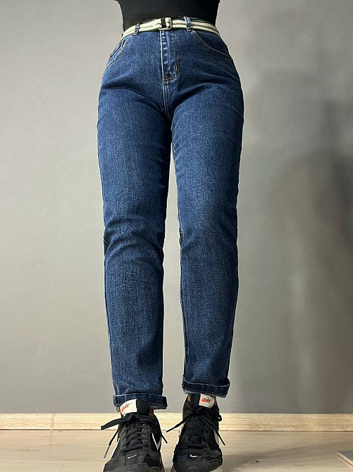 Джинси жіночі Vanver 8260 MOM з резинкою на талії і ременем сині, синій, 31, 31, 85 см, 118 см Київ - фото 16