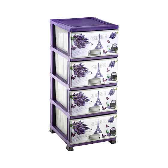 Комод пластиковый Элиф (Elif) Париж (Paris). 90х39х48. 4 секции. Одесса