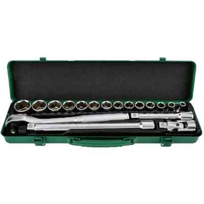 Набір головок Toptul з тріскачкою 1/2" 18шт. (GCAD1821) Вінниця