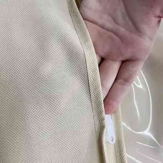 1шт Чохол для одягу на змійці 140х60см,напівпрозорий,Бежевий SBR Київ