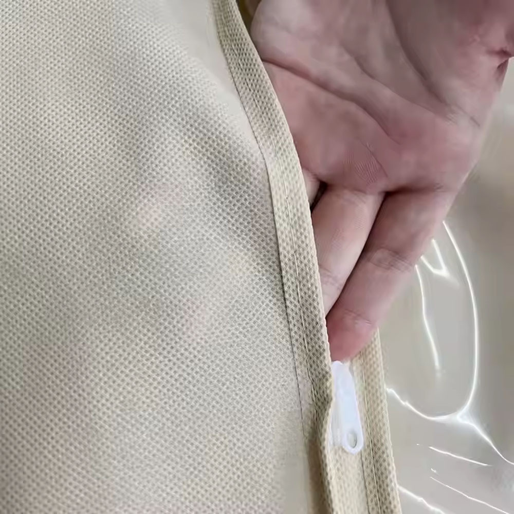 1шт Чохол для одягу на змійці 140х60см,напівпрозорий,Бежевий SBR Київ - фото 4