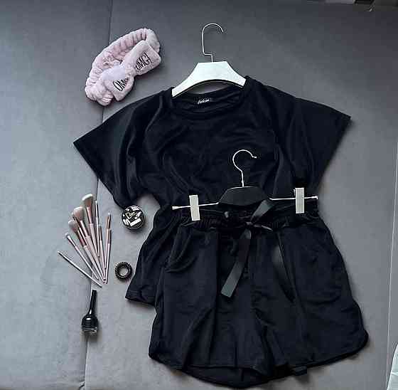 Жіночий стильний приємний костюм піжама велюр спорт Чорний, 46/48 Одеса