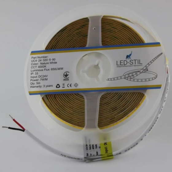 LED-STIL Світлодіодна стрічка LED-STIL 4000K 7 Вт/м COB 320 діодів IP33 24 Вольта 650 Lm нейтра Коломия