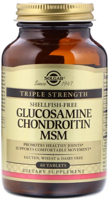 Глюкозамин хондроитин МСМ Solgar Glucosamine Chondroitin MSM 60 таб Киев - изображение 1