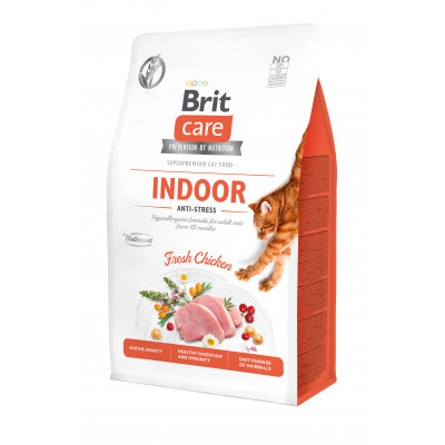 Сухий корм для кішок Brit Care Cat GF Indoor Anti-stress 400 г (8595602540860) Вінниця - фото 1