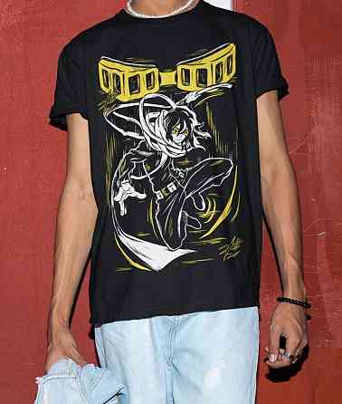 Футболка для хлопчика з аніме принтом Моя геройська академія оверсайз (зріст від 165 до 180) Чорний AnimeJ0858m Дніпро