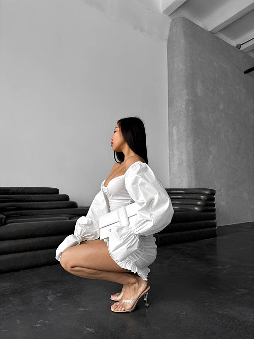 Жіноча приваблива вечірня мініплаття з турецького котону Білий, 42/44 Одеса - фото 9