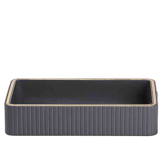 Салфетниця з еко-шкіри сірого кольору 25x15.5 см Київ