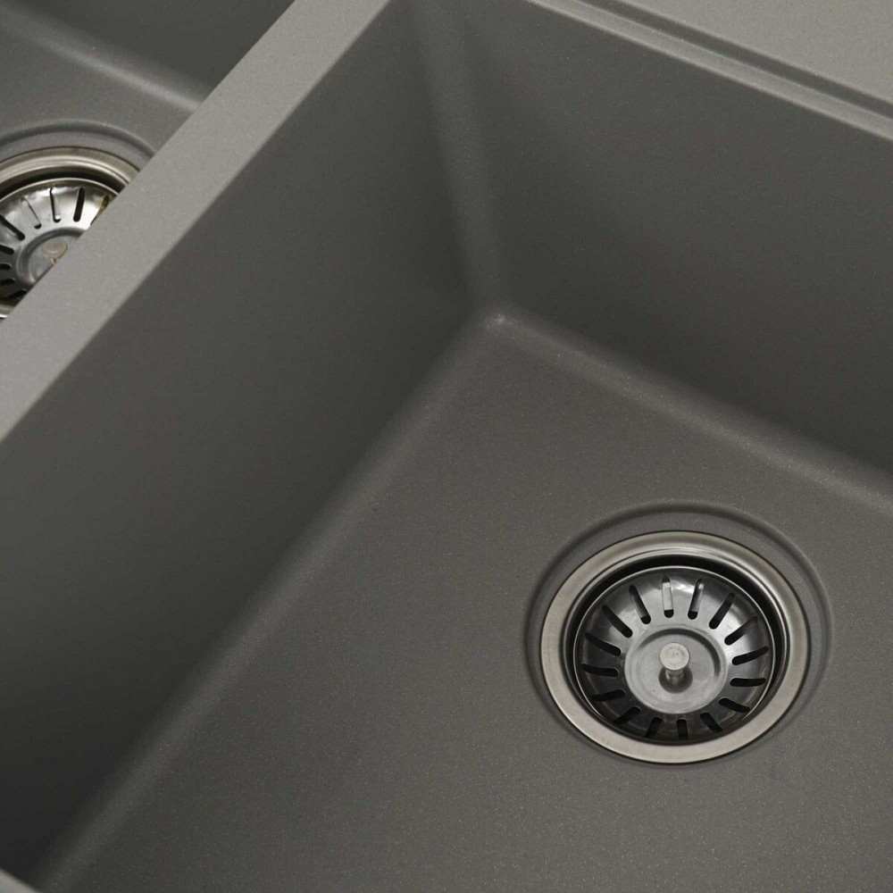VALESO Гранітна мийка для кухні VALESO HARMONY 7850 матова Сірий металік Київ - фото 5