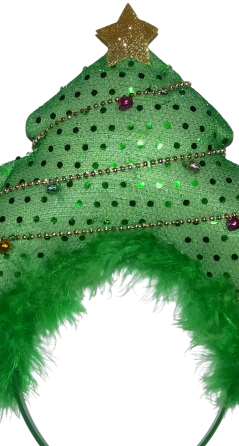 Новогодний обруч для волос Елка мягкая one size зелёный Киев