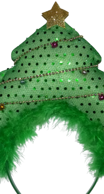 Новогодний обруч для волос Елка мягкая one size зелёный Киев - изображение 3