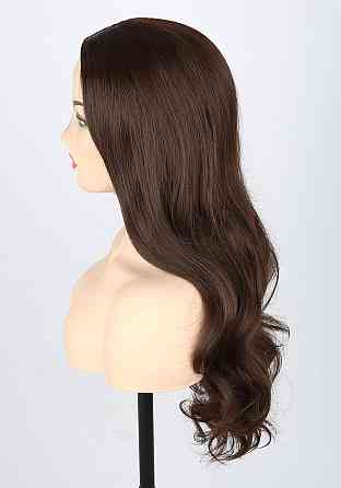 Парик женский темно-каштановый длинный волнистый, коричневые термостойкие искусственные синтетические волосы Киев