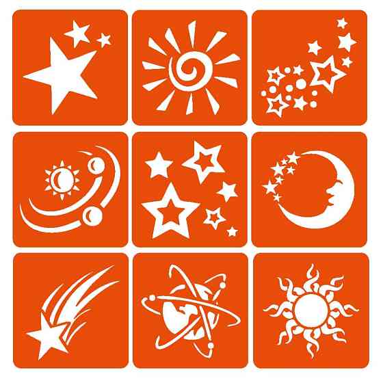 Набір хни з трафаретами для біо-тату №11 henna-set-11, 9 трафаретів Вінниця