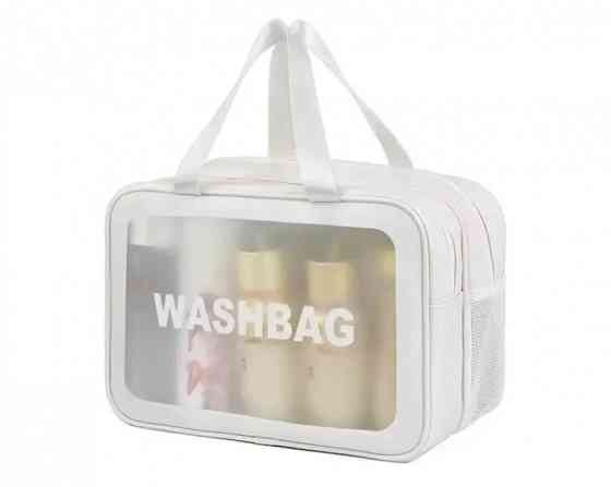 Прозора сумка-косметичка Washbag Big White 30 см Вінниця