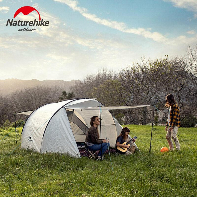 Намет тримісний Naturehike Cloud Fun NH19ZP006, 210T/Silver Coated, білий Київ - фото 7