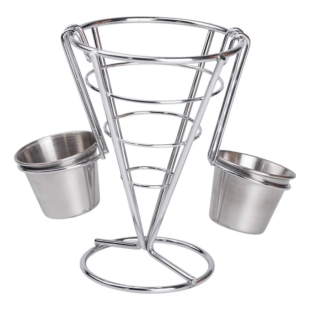 Zhongjing Кошик для картоплі фрі та снеків з 2 соусниками 50 мл конусний 15х15х13.5 см HP-19-7 Коломия - фото 1