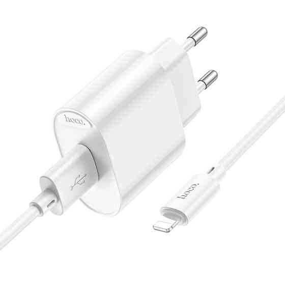 Сетевое зарядное устройство с кабелем HOCO C109A(10.5W) Fighter single port charger set(iP) White Одесса