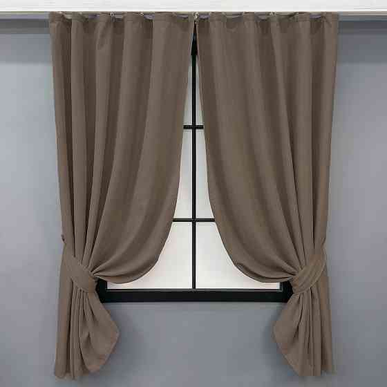Комплект коротких штор VR-Textil Мікровелюр Petek YL № 1802ш Коричневий  130х170 см 2 шт (35-0384) Київ
