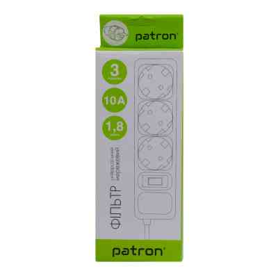 Сетевой фильтр питания Patron EXT-PN-SP-1032-GR, 1.8m Grey (EXT-PN-SP-1032-GR) Винница