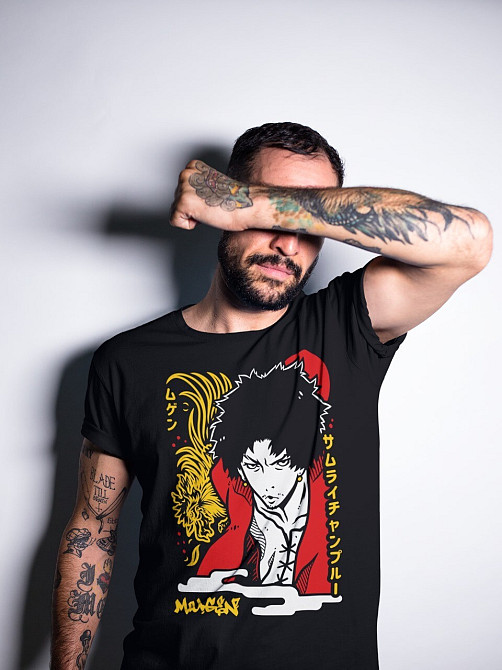 Футболка для мальчика аниме Самураи Кхамплоо Муген Аниме оверсайз (рост от 165 до 180 ) Черний AnimeJ0291m Днепр - изображение 2