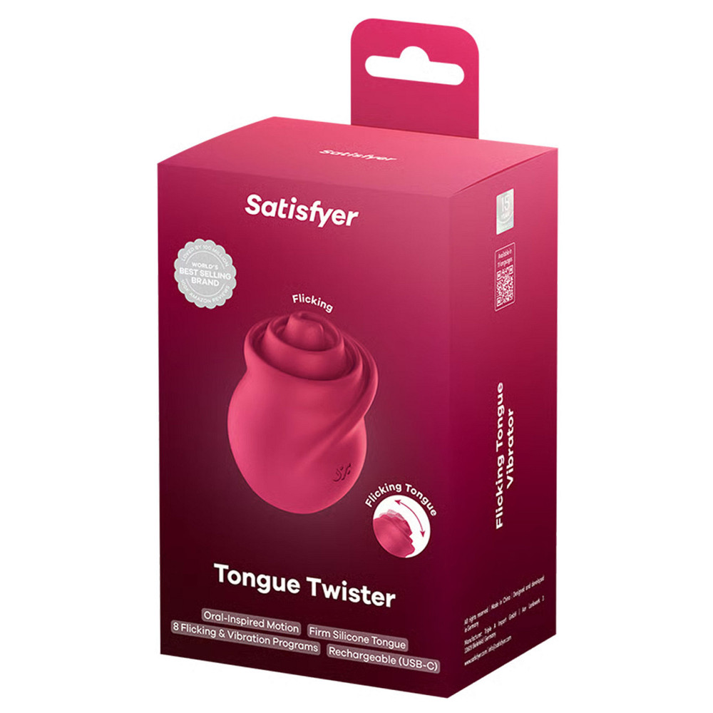 Красный стимулятор с подвижным язычком и вибрацией Satisfyer Tongue Twister, 8,8 см Sex Aura Киев - изображение 1