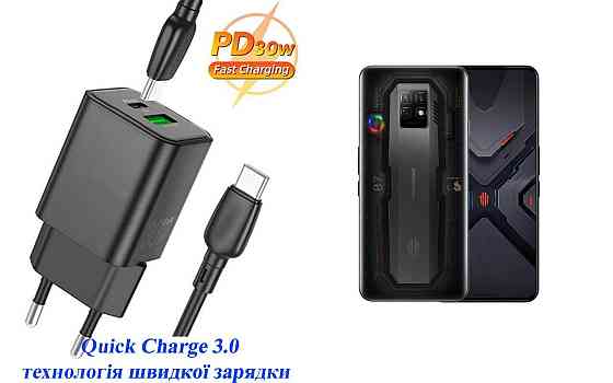 Зарядное устройство Dual Port 30W для смартфона ZTE Nubia Magic 7 Pro Киев