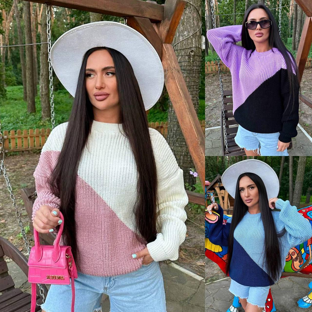 Жіночий модний светр двоколірний. 44-56р Київ - фото 3