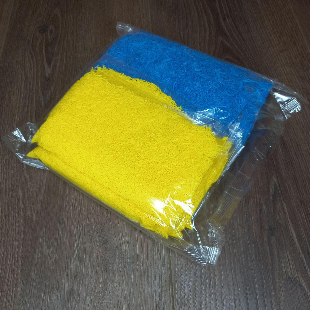 Посипка кондитерська жовто-синя для паски цукрова (пач 2пачки по 100 г) у кольорах прапора (всього 200 г) Харків - фото 7