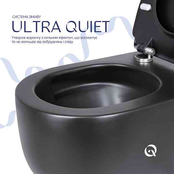 Унітаз підвісний Qtap Taurus безобідковий із сидінням Soft-close QT2433084EUQMB Київ