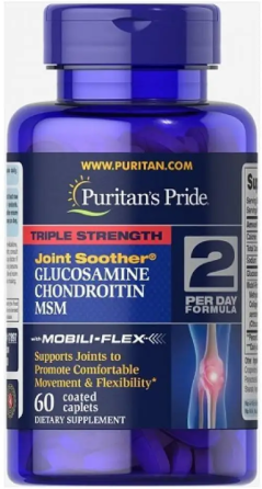 Глюкозамін Хондроїтин МСМ Puritan's Pride Glucosamine Chondroitin MSM 60 таб Київ