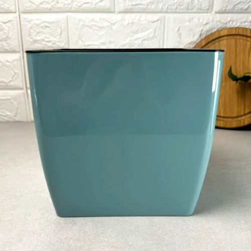 Вазон Квадро 16*16*15,5см низький сизо-блакитний Алеана Житомир - изображение 3