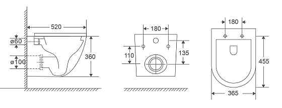 Унітаз підвісний Mixxus Premium Ellipse-0303-R 520x365x360mm, система змиву Rimless (MP6463) Київ