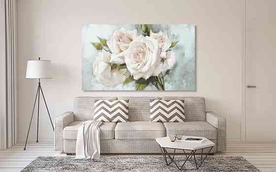 Картина холст в гостиную / спальню   Ніжні Троянди    MLP_134 70x140 см Киев