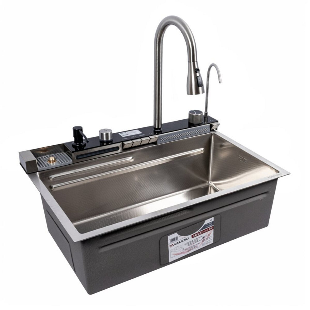 VALESO Мийка кухонна сатин Valeso Handmade "Водоспад" (ДЕКОР) 68х45M Киев - изображение 5