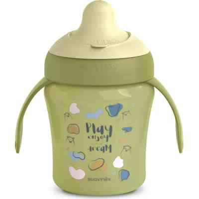 Поильник-непроливайка Suavinex Bear Family чашка с носиком, 200 мл +6 мес. зеленая (402643) Винница
