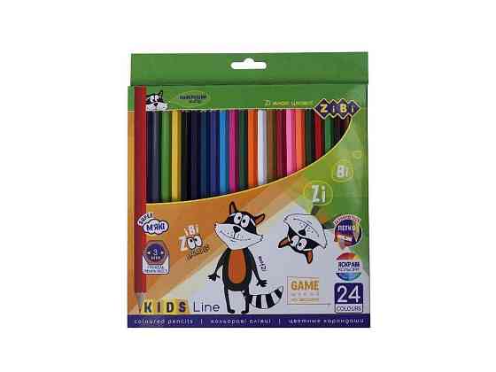 Карандаши цветные, 24 цветов, KIDS LINE ZB.2416 ТМ ZIBI Киев