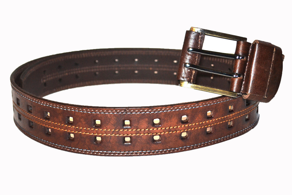 Кожаный ремень портупея 1200х45 мм коричневый Одесса - изображение 2