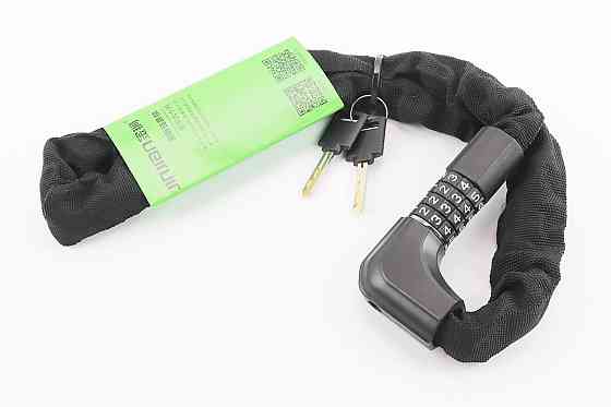 Замок протиугінний ланцюговий 1000х6мм з 5-ти значним кодом, чорний 706 Київ