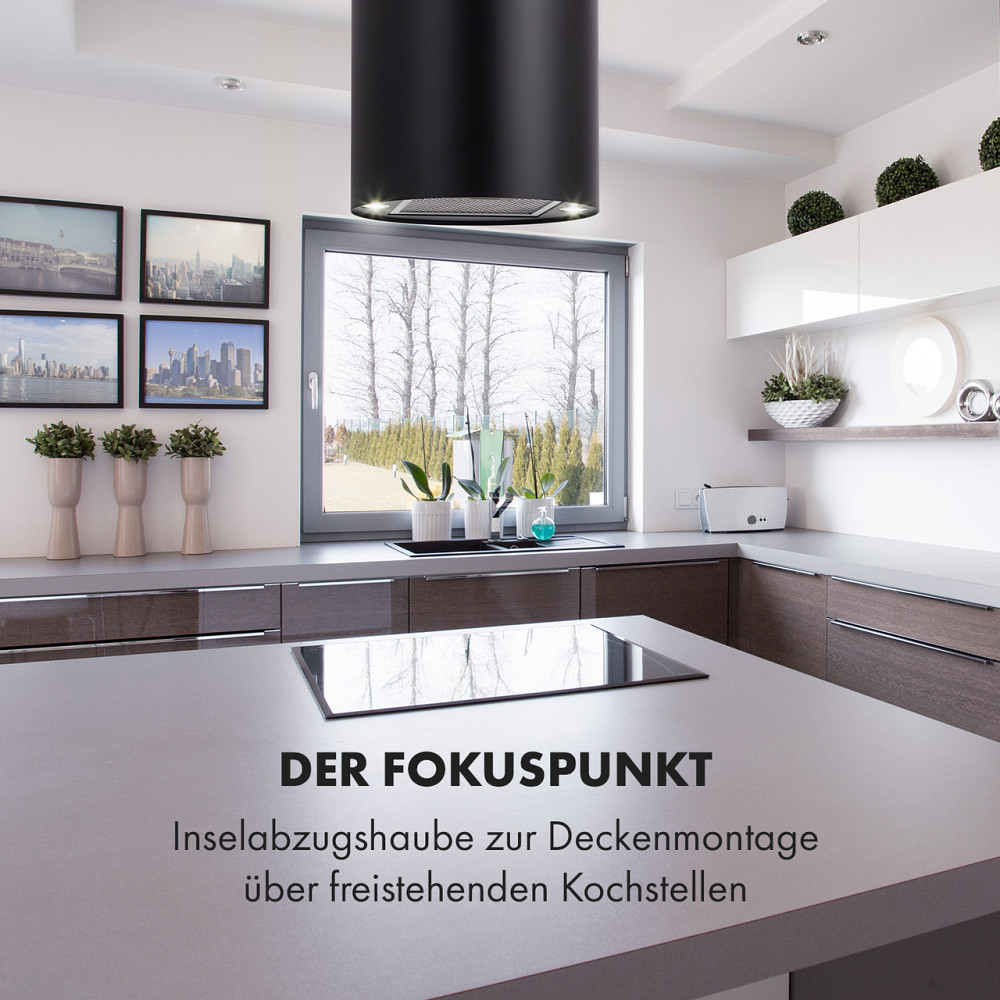 Острівна витяжка Beretta Ø35 см витяжка/рециркуляція 650 м3/год LED, включно з фільтром з активованим вугіллям, Рівне - фото 2