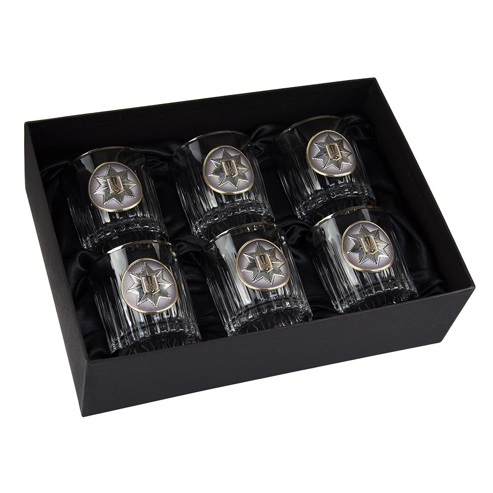 Набір келихів для віскі "Нацполіція України" Boss Crystal, 6 келихів Рівне - фото 1