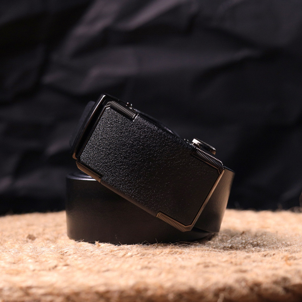 Ремінь чоловічий з пряжкою автомат Vintage 20378 Чорний Київ - фото 7