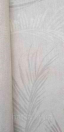 Обои винил на флизелине горячего тиснения DUKA Selective1.06х10 листья папоротника.серые белые на сером  DK322 Киев