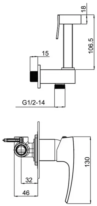 Гігієнічний душ прихованого монтажу GAPPO G7207 хром Київ - фото 7