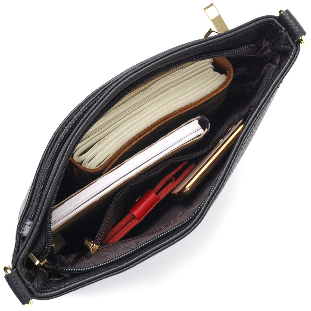 Красива жіноча сумка на плече Vintage sale_15002 шкіряна Чорний Київ - фото 4