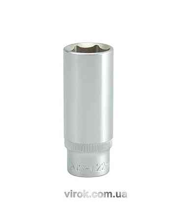 Головка торцева 6-гранна YATO : подовжена, квадрат 1/2", М= 22 мм, L= 76 мм [12/60/120] Одеса