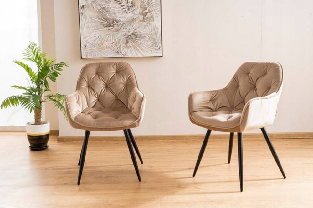 Стілець CHERRY VELVET чорний каркас/беж BL.28 Київ - фото 4