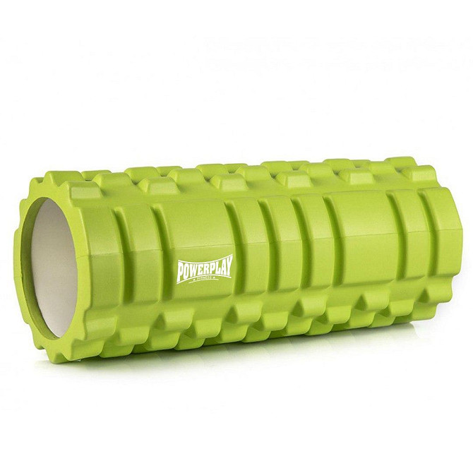 Масажний ролик (роллер) PowerPlay 4025 Massage Roller Зелений (33x14см.) Каменское - изображение 1