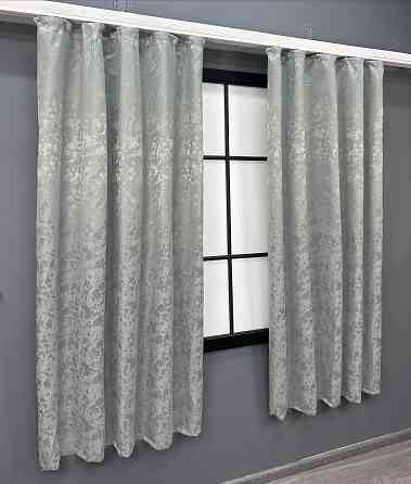 Комплект коротких штор VR-Textil Лен мрамор Pavliani ХО № 1263ш Светло-серый 130х170 см 2 шт (35-0200) Киев