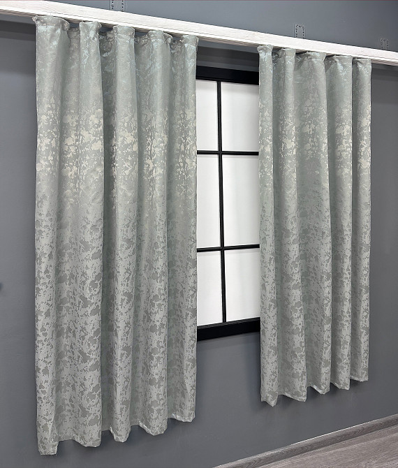 Комплект коротких штор VR-Textil Лен мрамор Pavliani ХО № 1263ш Светло-серый 130х170 см 2 шт (35-0200) Киев - изображение 3